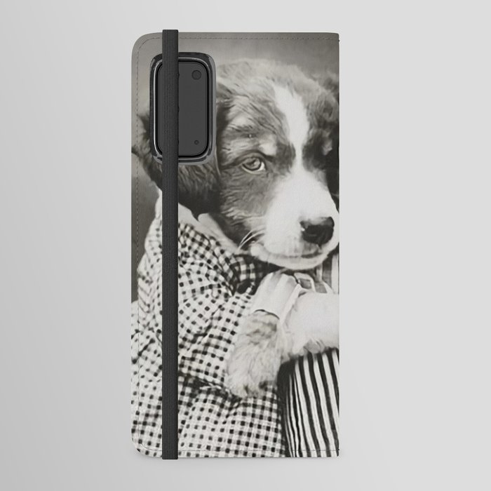 Cat and dog best friends humorous funny photograph - photography - photographs puppy and kitten portrait by Harry Whittier Frees Android Wallet Case