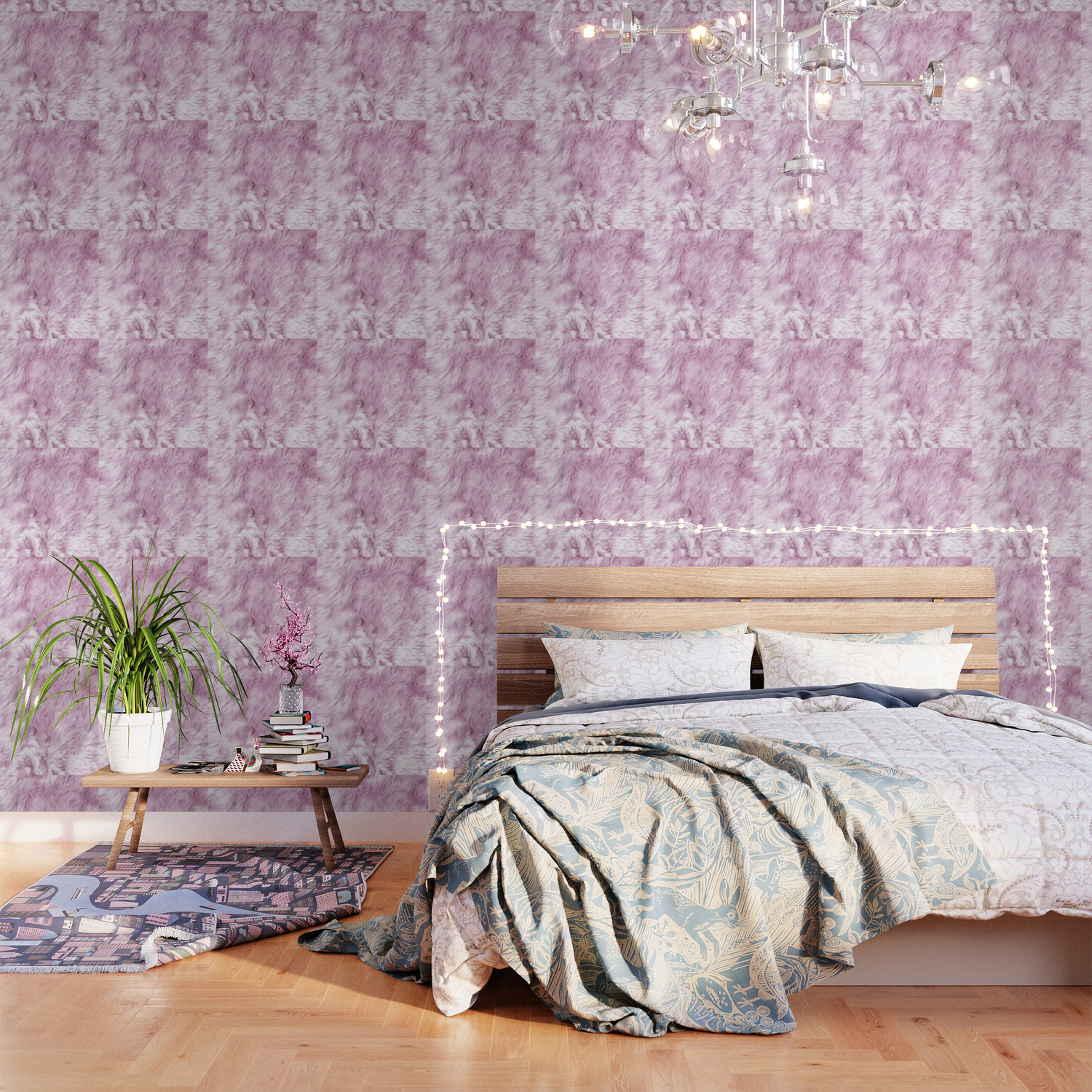 Furry Pink Wallpaper By Bramblebox Society6