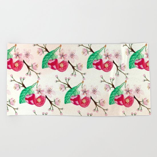 cherries Beach Towel