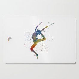 Rhythmic gymnastics in watercolor Cutting Board