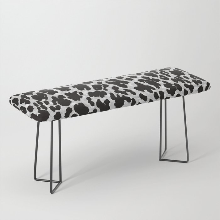 Modern black white cheetah animal print Bench by Pink Water Society6
