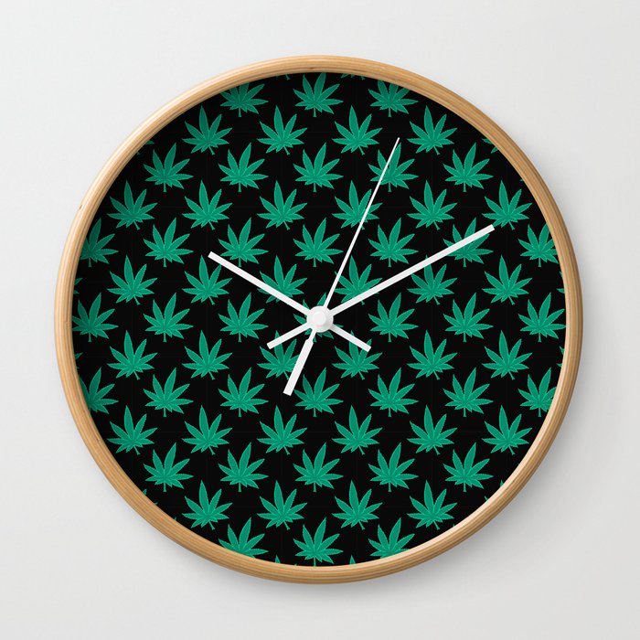 Weed Pattern 420 Wall Clock