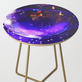 In the round; disco ball 1970's era dance club color photograph / photography for home and wall decor Side Table