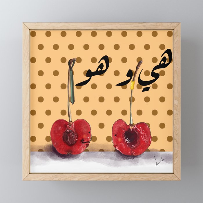 Cherries in love  Framed Mini Art Print