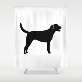 Black Labrador Retriever Silhouette #society6 #decor #buyart #artprint Shower Curtain