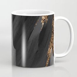 Black Paint Brushstrokes Gold Foil Mug
