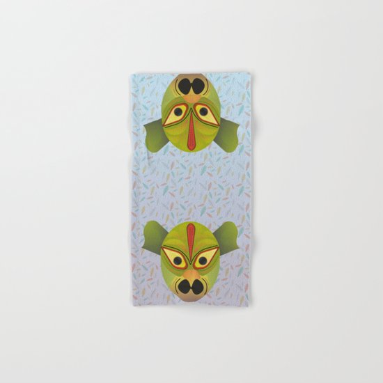 Devil amphibian bird mask Hand & Bath Towel