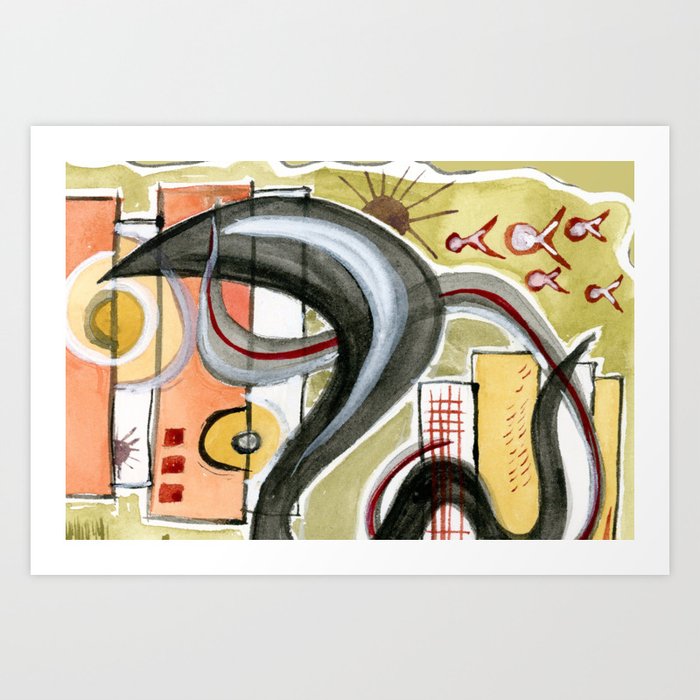 Olive Abstract Art Print