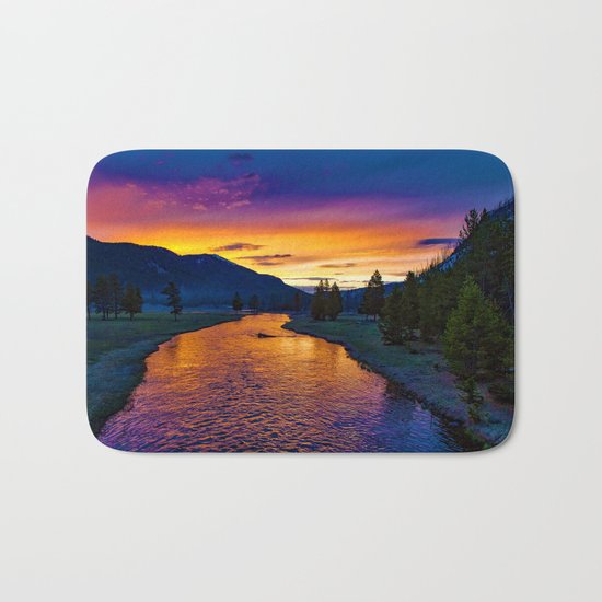 Sundown At Yellowstone Bath Mat