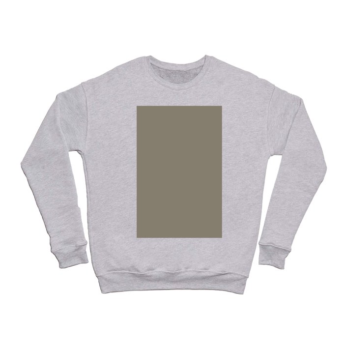 Neutral Mid-tone Sepia Gray Greige Solid Color PPG Dark Ash PPG1025-5 - All One Single Shade Colour Crewneck Sweatshirt