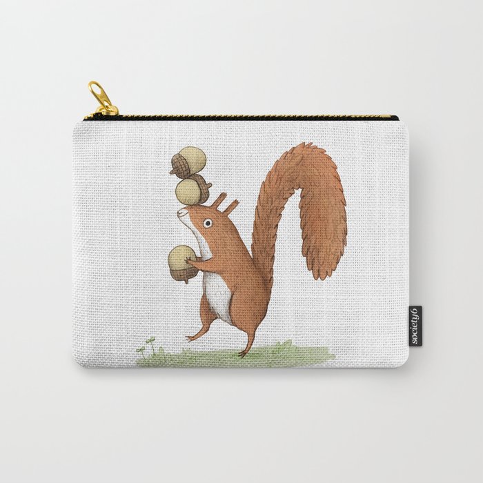 Squirrel With Acorns Carry-All Pouch