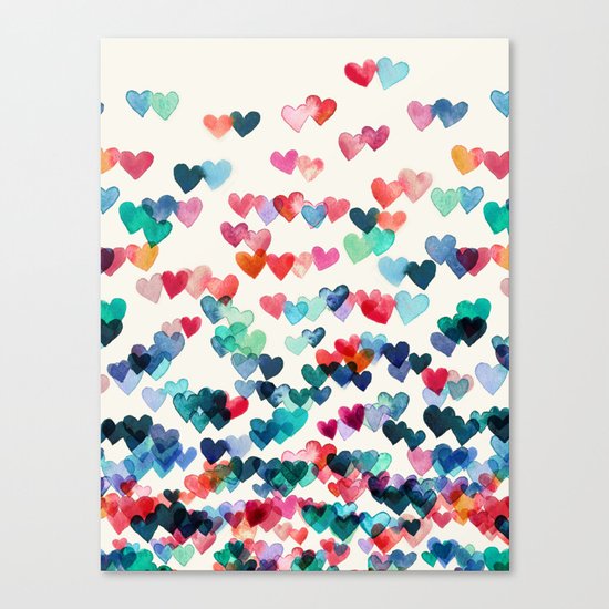 Heart Connections - watercolor painting Canvas Print