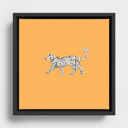 White fashionable cheetah  Framed Canvas