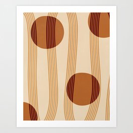 Abstract Mid Century Modern Poster - Burnt Orange Art Print