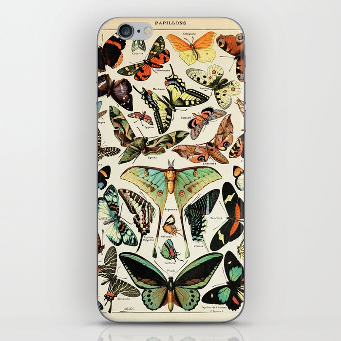 Papillon I Vintage French Butterfly Charts by Adolphe Millot iPhone Skin
