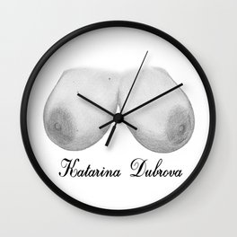 Katarina Dubrova Wall Clock | Naked, Dubrova, Cleevage, Breasts, Tits, Chest, Nipples, Katarina, Nude, Drawing 
