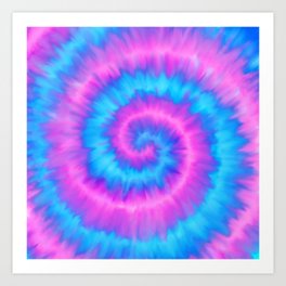 Dreamy Spiral Tie-dye Art Print