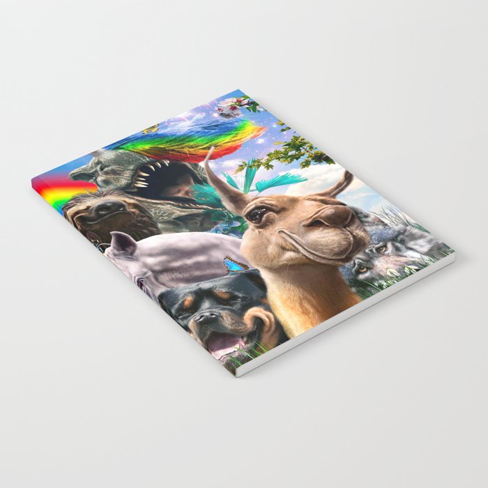 Rainbow Unicorn Animal Selfie Notebook