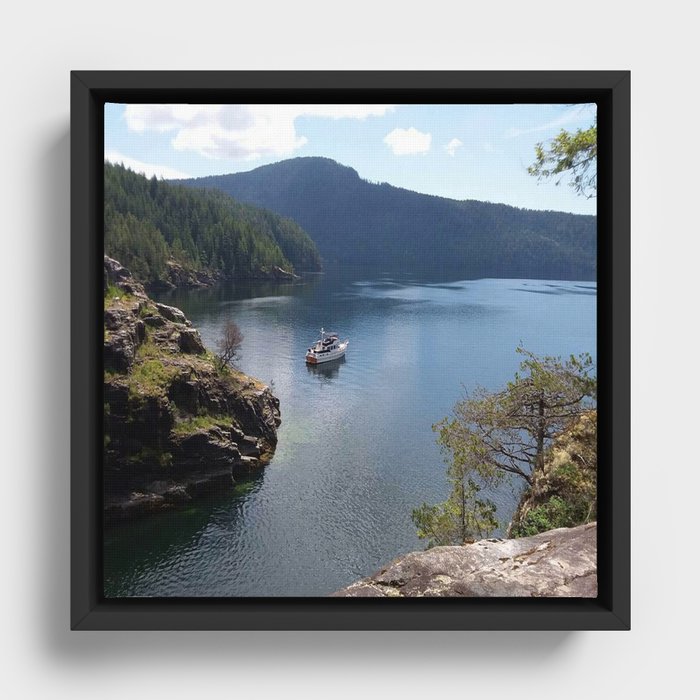 boat on the lake Framed Canvas