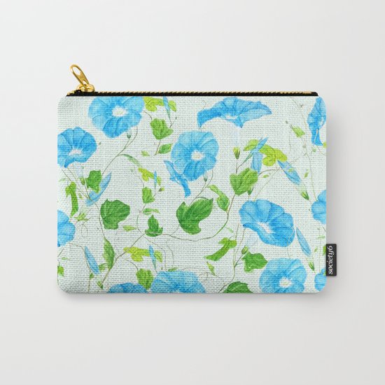 blue morning glory pattern Carry-All Pouch