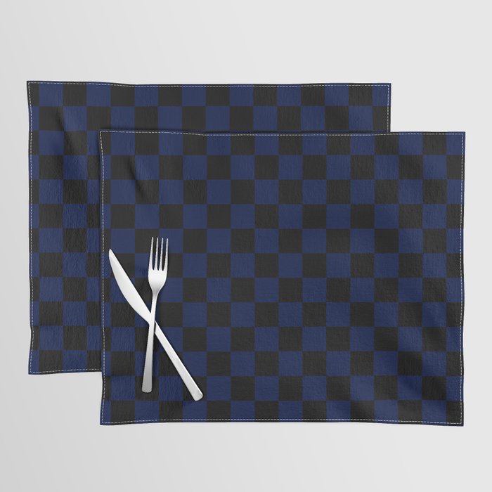 Checkered (blue + black) Placemat