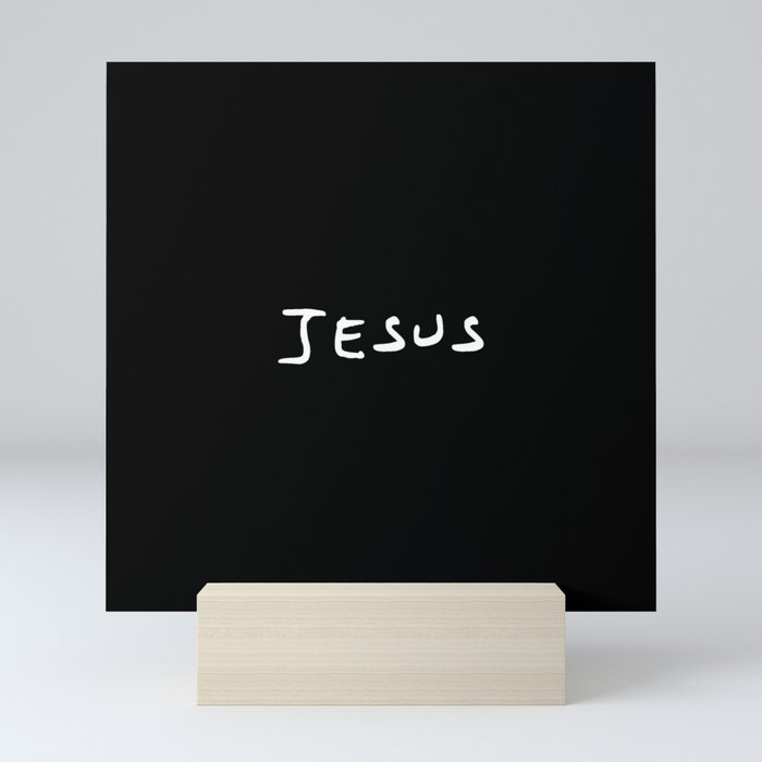 Jesus 1 black and white Mini Art Print