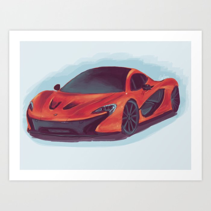 Mclaren P1 Orange >> Mclaren P1 Orange Art Print Mclaren P1 Orange >> Mclaren P1 Orange Art Print