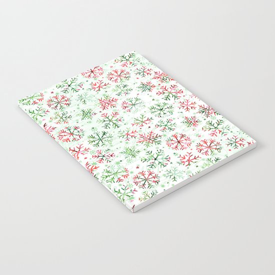 Red Green Snowflakes Notebook