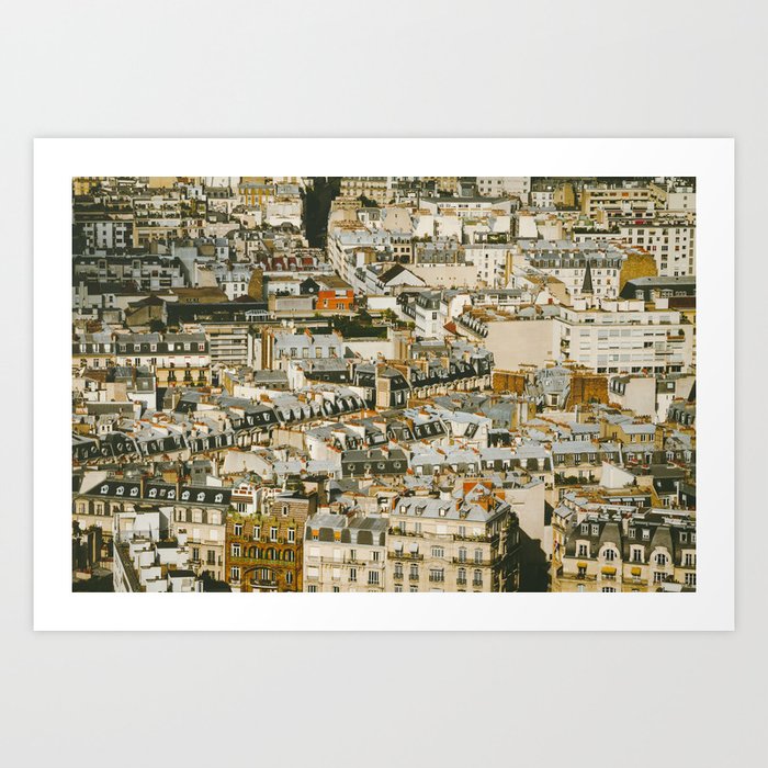 A Mosaic of Apartments in Paris, France. Art Print
