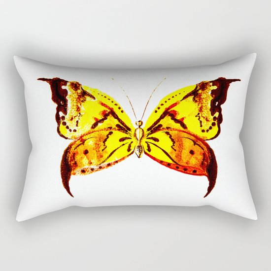 yellow butterfly Rectangular Pillow