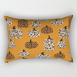 Leopard print pumpkins pattern - leopard pumpkins, halloween, fall, decor, fashion Rectangular Pillow