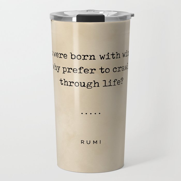 Rumi Quote 06 - Typewriter Quote On Old Paper - Literary Poster - Book Lover Gifts Travel Mug