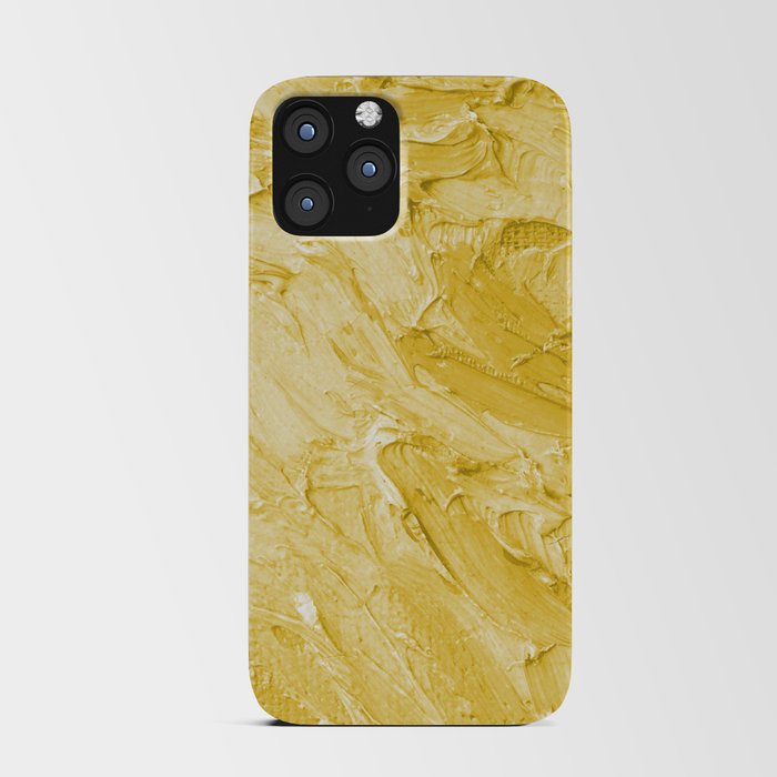 Thick Paint Mustard Yellow Textured Modern Minimalist Painted Abstract iPhone Card Case