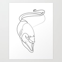 one line moray eel Art Print