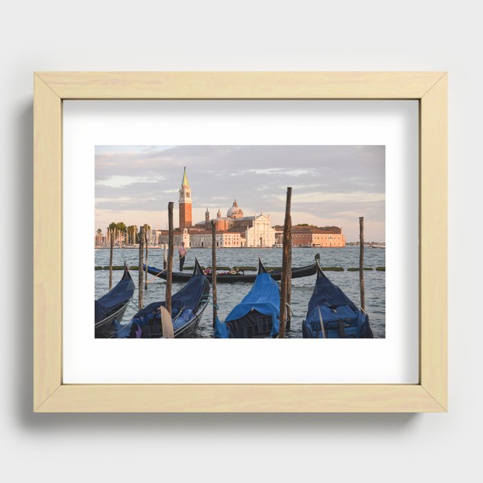 Gondolier on the Lagoon - Venice, Italy Recessed Framed Print