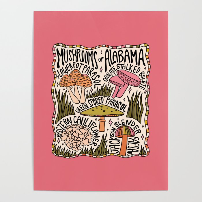 Mushrooms of Alabama Poster