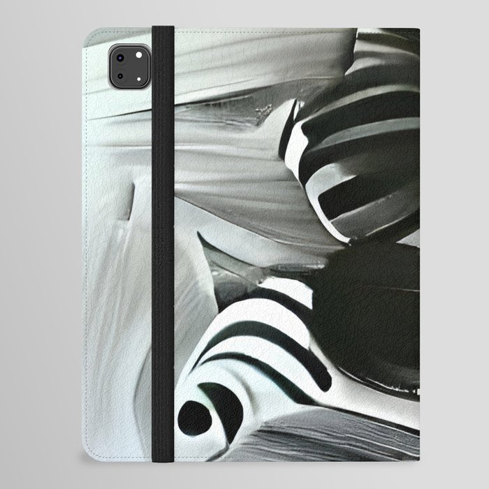 Black and white original abstract digital artwork iPad Folio Case