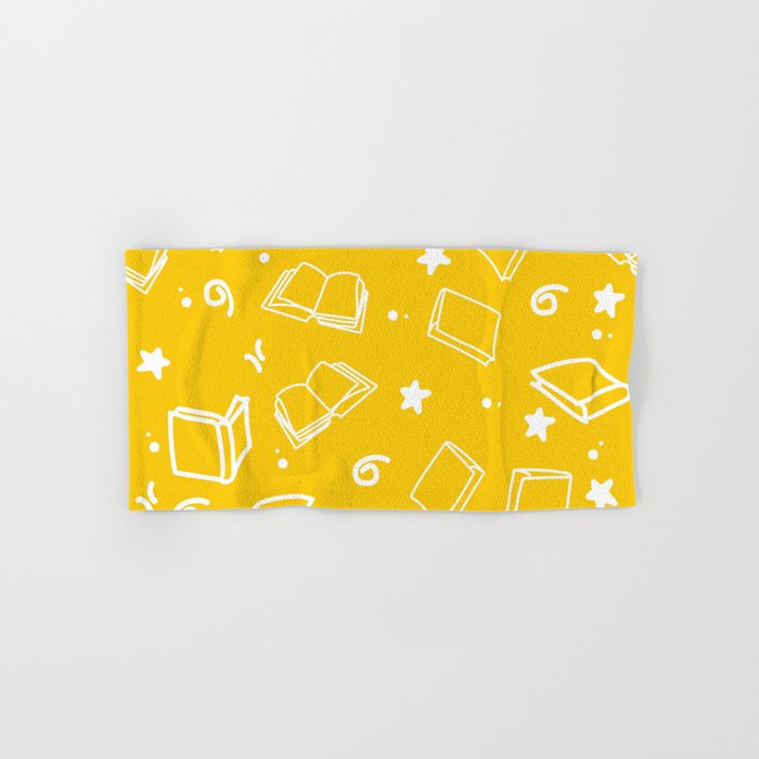 Hand Drawn Doodle Books Seamless Pattern Hand & Bath Towel