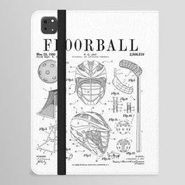 Floorball Player Stick Goalie Sport Vintage Patent Print iPad Folio Case