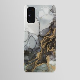 Black Gold Marble Storm Android Case