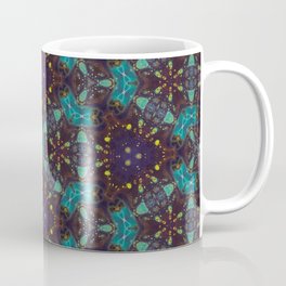 Navy Turquoise Geometric Mosaic - Abstract Art by Fluid Nature Coffee Mug