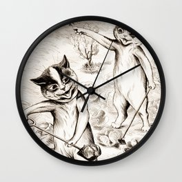 The Pig is in the Chicken Coop by Louis Wain Wall Clock