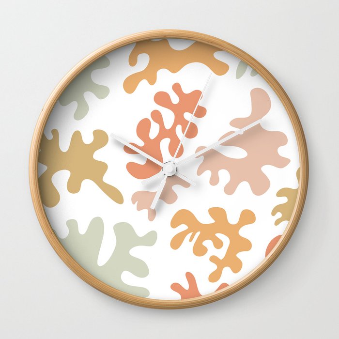 Colorful Beachy Squiggle Art Wall Clock