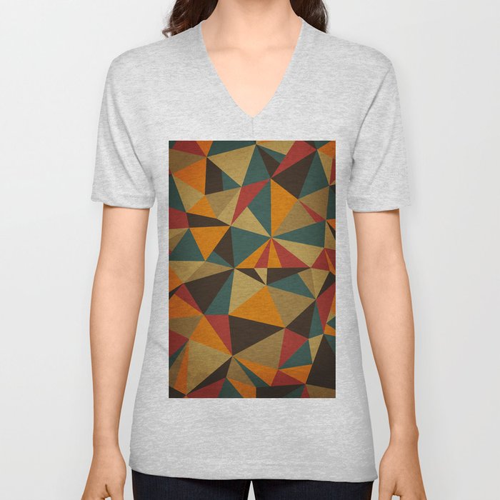 The Colorful Triangle V Neck T Shirt