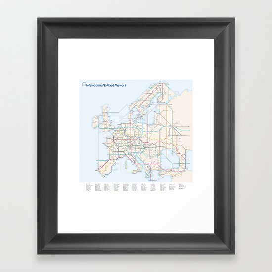 International E-Road Network Framed Art Print