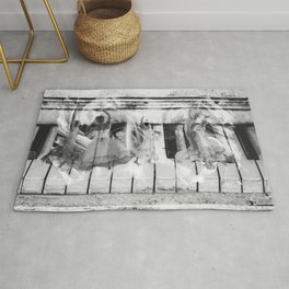 Ruminate Rug | Dance, Abstract, Music, Ballet, Graphicdesign, Piano, Other, Black and White, Digital, Concept 