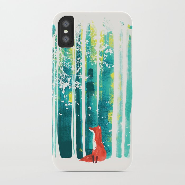 Fox in quiet forest iPhone Case