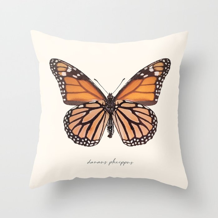 Monarch Butterfly (Danaus Plexippus) Throw Pillow