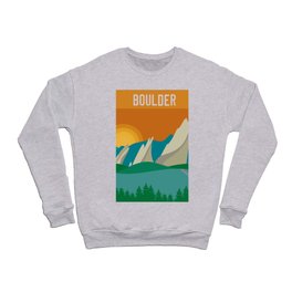 Boulder, Colorado - Skyline Illustration by Loose Petals Crewneck Sweatshirt