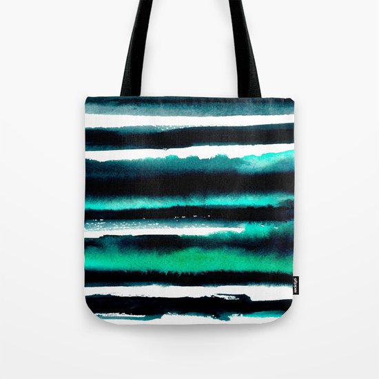 Abstract green and black painting Tote Bag